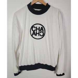 Ellaandemm Women's Sz. M/L Black/White Terrycloth Sweatshirt